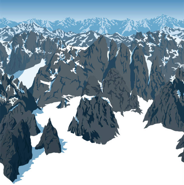 스위스 알프스 산맥 배경 텍스처 원활한 패턴 벡터 - zermatt stock illustrations