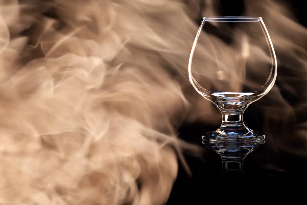 isolated on black background in the fire flames.