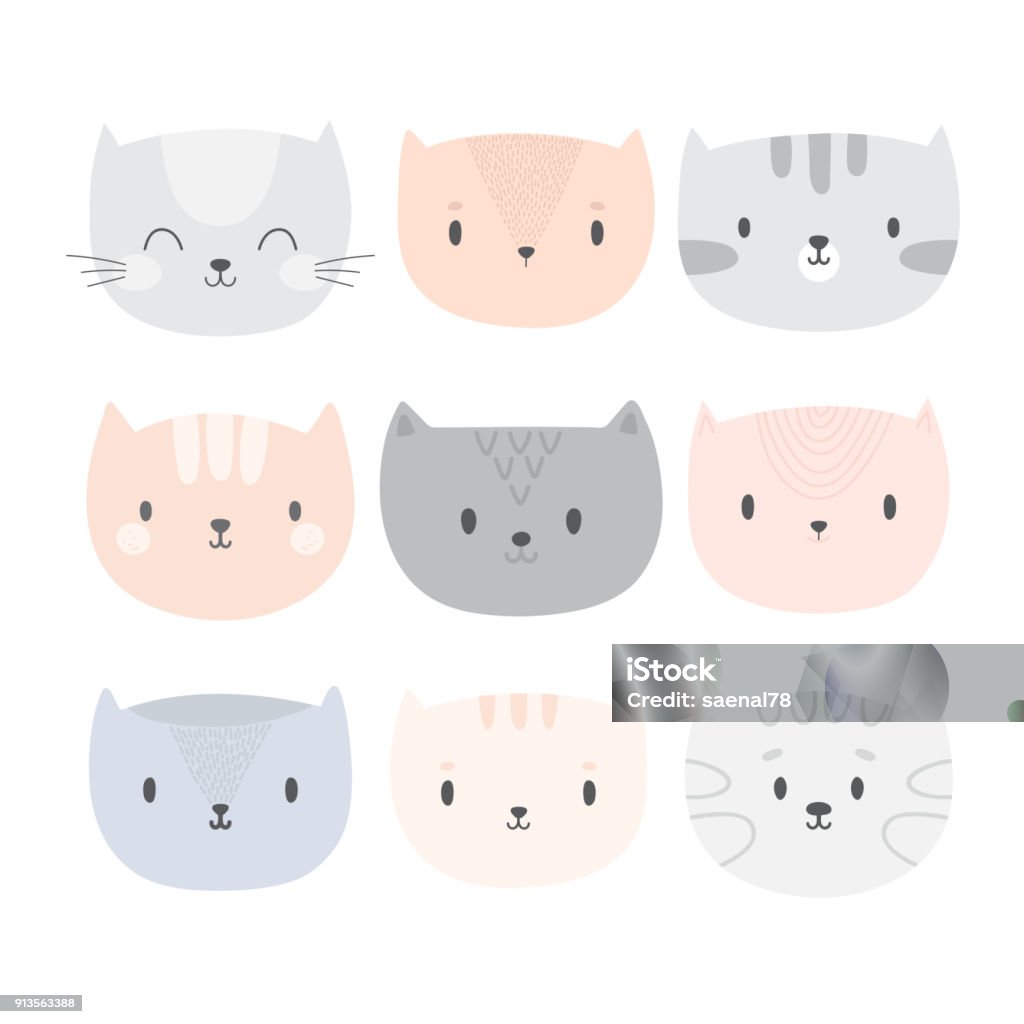 Bộ Mèo Hoạt Hình Dễ Thương Động Vật Doodle Hài Hước Mèo Con Khác ...