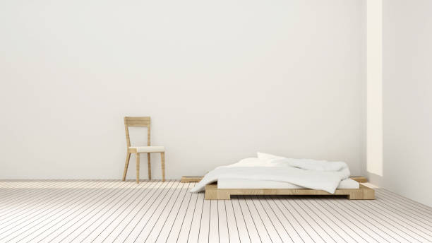 istock Bedroom and empty space on sunshine day for artwork room in condominium or hotel - Interior simple design - 3D Rendering 913564006