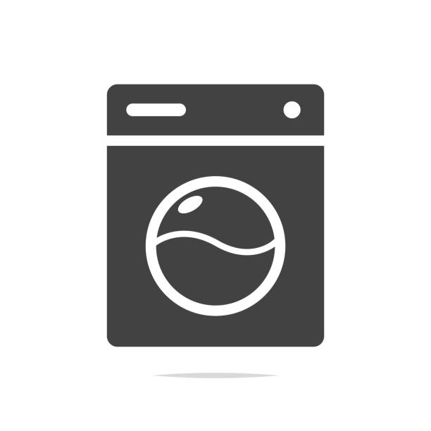 çamaşır makinesi simge vektör - washing machine stock illustrations