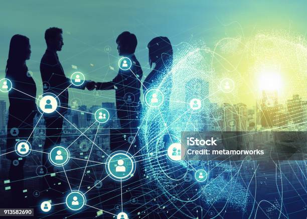 Business Network Concept Social Networking Crowd Sourcing Stock Photo - Download Image Now