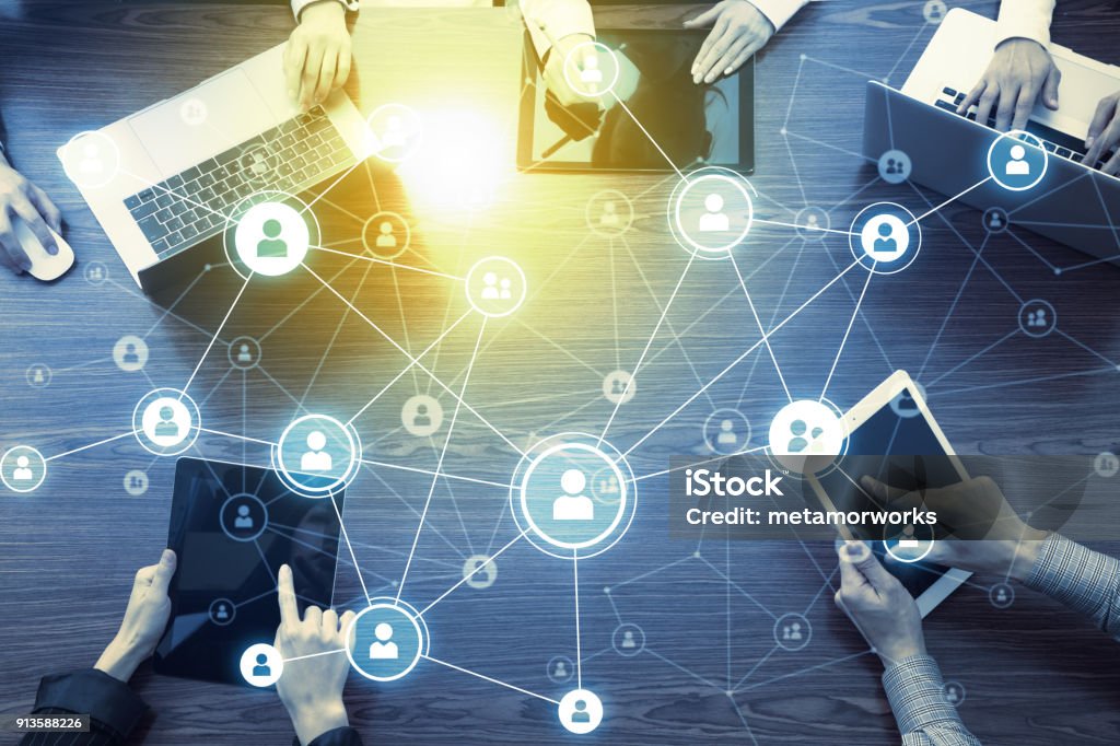 Social networking concept. Connection Stock Photo