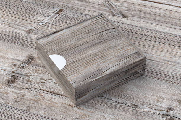 istock Closed wooden box with slide lid 913591786