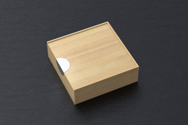 istock Closed wooden box with slide lid 913592568