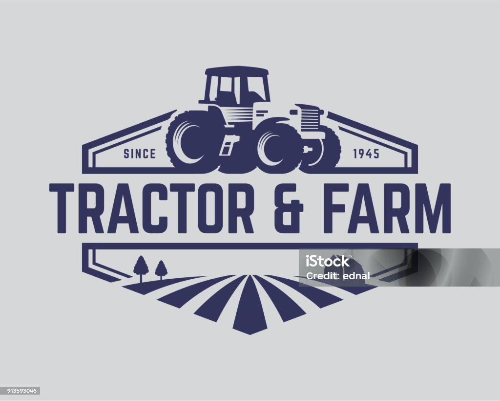 Tractor vector Illustration Tractor illustration or farm illustration, suitable for any business related to farm industries. Simple and retro look. Farm stock vector