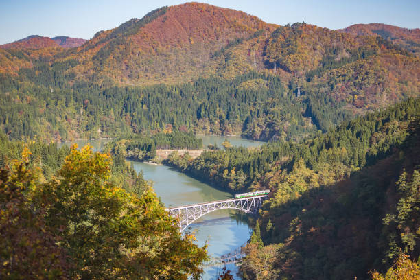 istock first tadami river bridge in Fukushima, Japan 913595874
