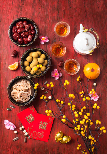istock Chinese new year food and drink still life. 913596100