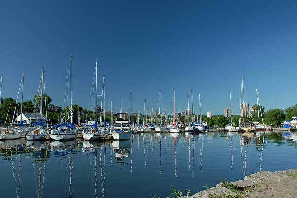 istock Sailboats in harbor 91360181