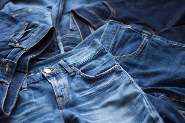 Denim bottoms Denim which is the bottoms of clothes is beautiful indigo. jeans stock pictures, royalty-free photos & images