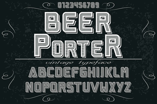 Font Alphabet Script Typeface Handcrafted Handwritten Vector Label ...