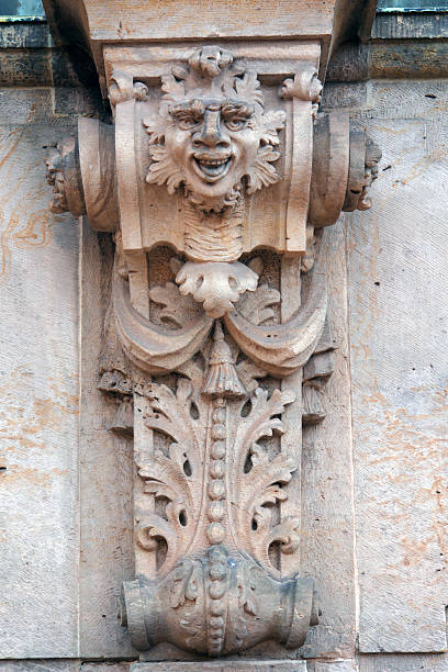 istock Baroque pillar with sculpture relief. 91360952