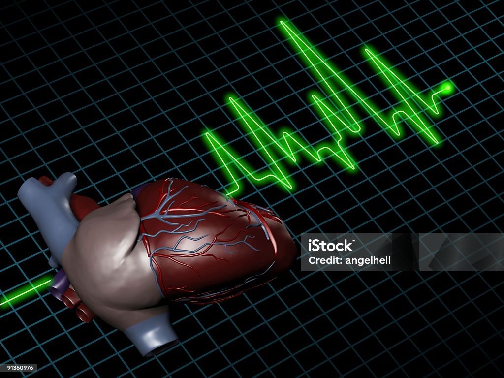 ECG/Electrocardiogram (EKG) mit Menschliches Herz auf dem Bildschirm - Lizenzfrei Analysieren Stock-Foto