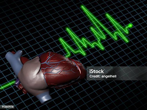 Ecg Electrocardiogram Mit Menschliches Herz Auf Dem Bildschirm Stockfoto und mehr Bilder von Analysieren