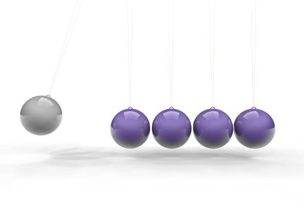 3d de newton - impact pendulum sphere newtons cradle photos et images de collection