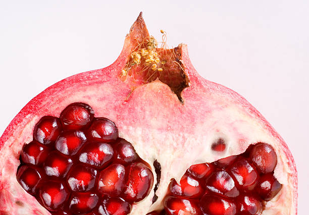 Pomegranate section close-up stock photo