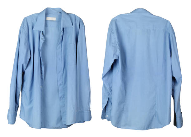 istock My old grandfather's old cotton working shirt. View from both sides. 913612590