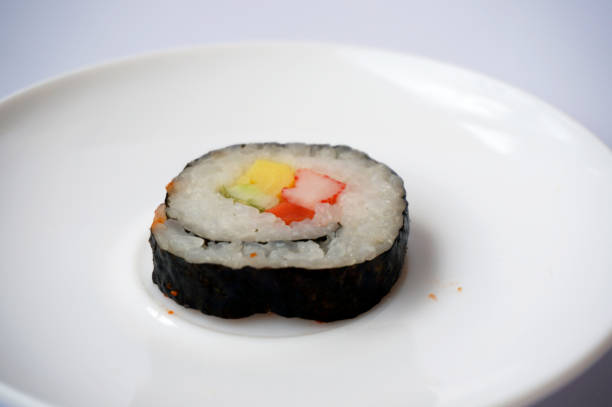 istock Sushi Japanese food: roll sushi with seaweed, crab and sweet egg 913612748