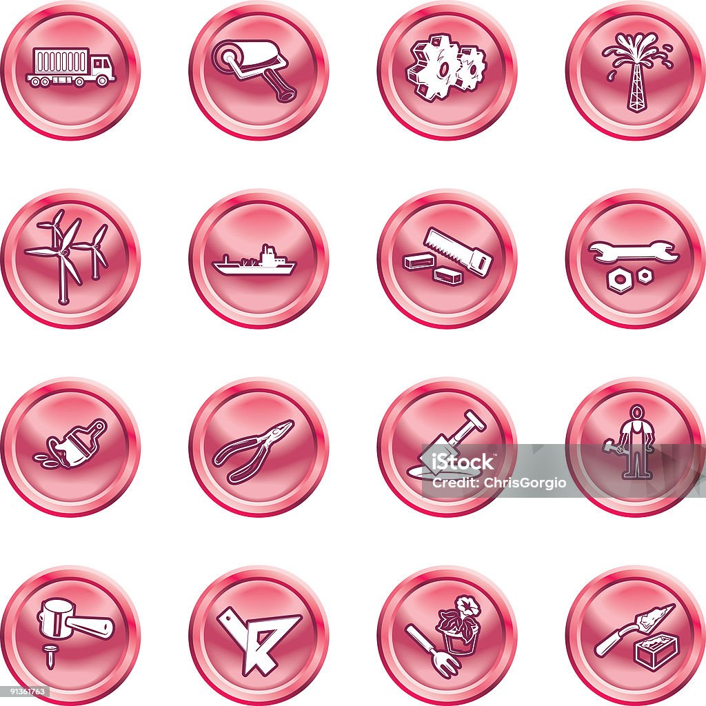Ferramentas e conjunto de ícones da indústria - Royalty-free Alicate Ilustração de stock