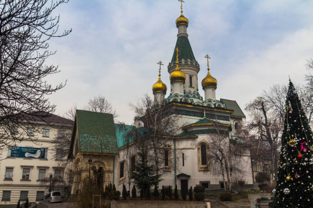 Sofia, Bulgaria - January 8, 2018: Church of St Nicholas the Miracle-Maker (The Russian Church).