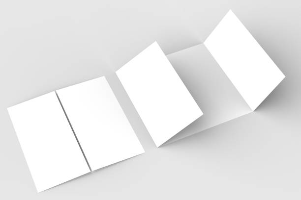 istock Square gate fold brochure mock up isolated on soft gray background. 3D illustrating. 913619802