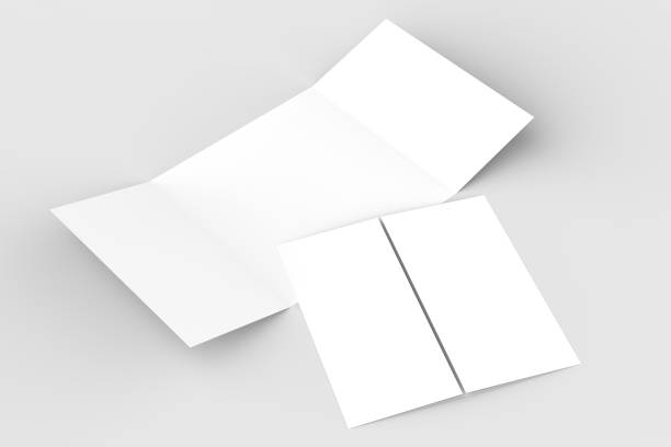 istock Square gate fold brochure mock up isolated on soft gray background. 3D illustrating. 913622384