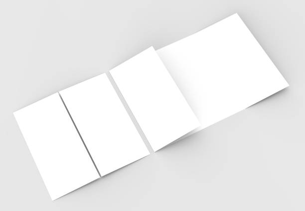 istock Square gate fold brochure mock up isolated on soft gray background. 3D illustrating. 913625758
