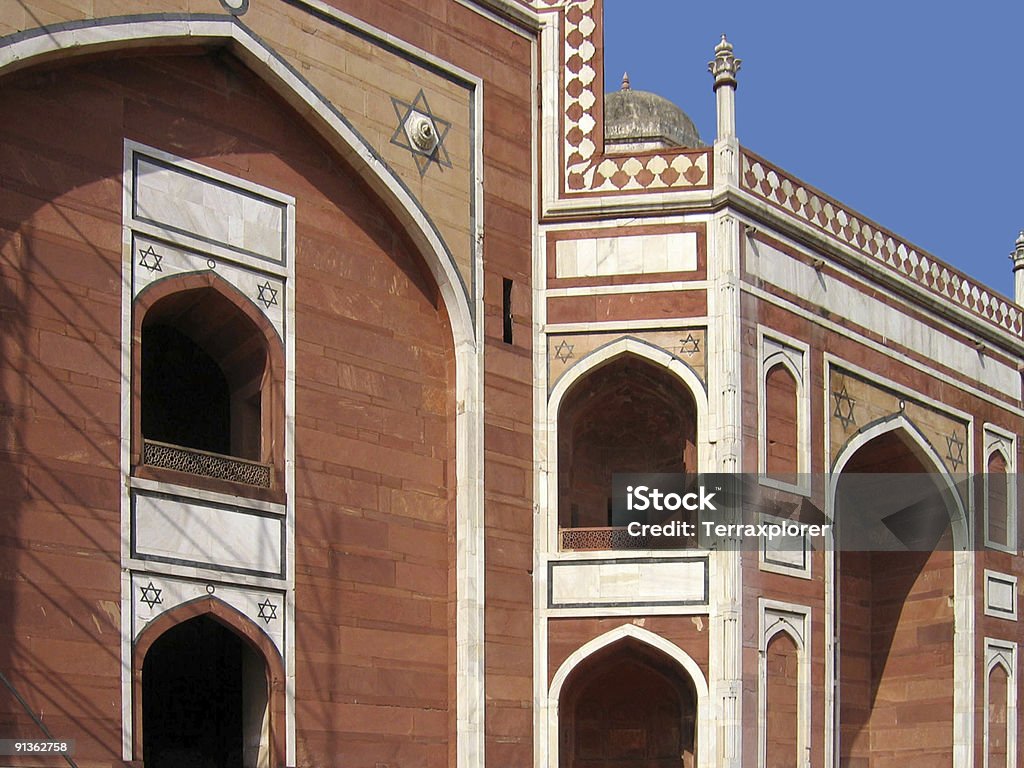 Architettura Moghul di Tomba di Humayun, Nuova Delhi, India - Foto stock royalty-free di Arco - Architettura