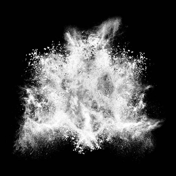 exploding white powder - speed snow textured textured effect imagens e fotografias de stock