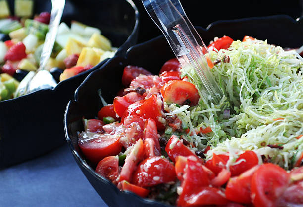 fruit and vegetable salads stock photo