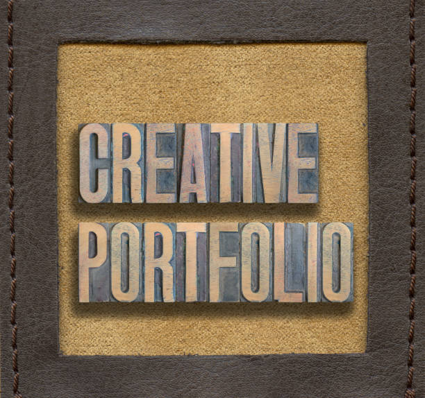 portfolio créatif encadré - typescript book abstract old photos et images de collection