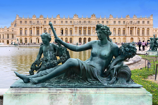 Statue of La Marne - one of the nymphs at water parterre in Versailles:  each of these nymphs represents a river in France