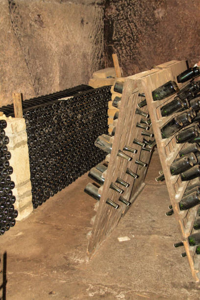 istock bottles of wine  in a cellar 913637378