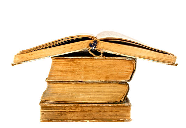 istock Stack of old books on a white background 913637960
