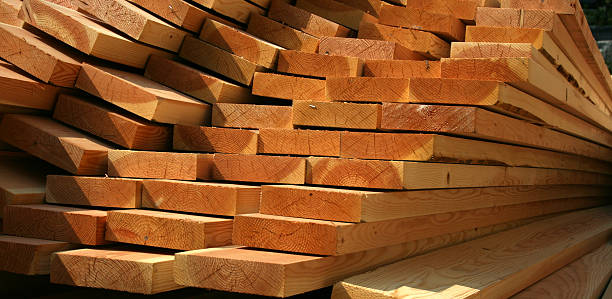 Stacked Construction Plywood stock photo