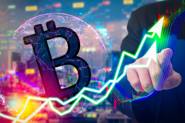 istock Cryptocurrency graph on virtual screen exchange stock market. Business Analytics price change cryptocurrenc, Finance and technology concept. Bitcoin symbol, investment security and strategy. 913642080
