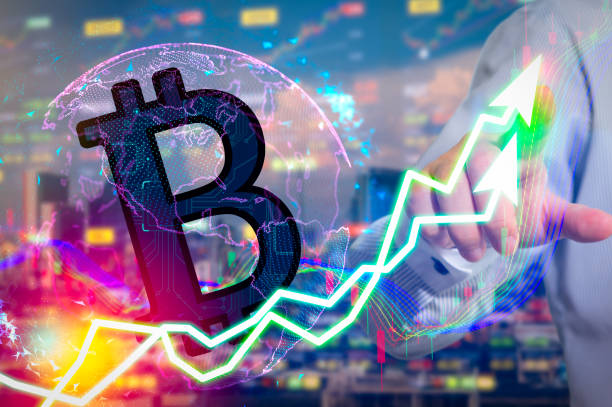 istock Cryptocurrency graph on virtual screen exchange stock market. Business Analytics price change cryptocurrenc, Finance and technology concept. Bitcoin symbol, investment security and strategy. 913642094