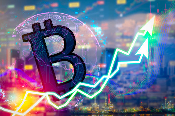 istock Cryptocurrency graph on virtual screen exchange stock market. Business Analytics price change cryptocurrenc, Finance and technology concept. Bitcoin symbol, investment security and strategy. 913642100