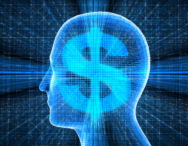 istock Future human technology, digital age, thinking and technological revolution, currency symbol 913645496