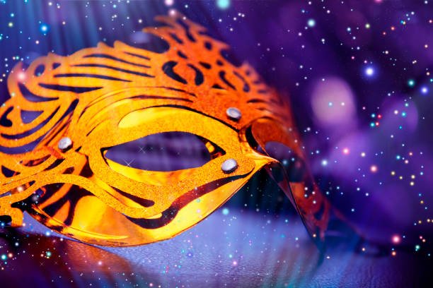 The Golden Mask lies on a leather table, outside the window a rain