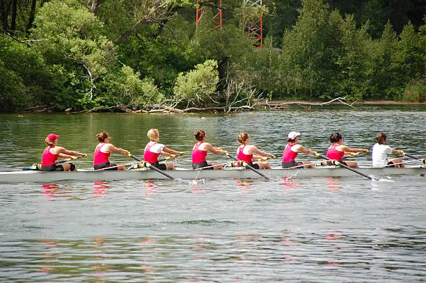 Photo of Female rowing team preparing for the next competition 