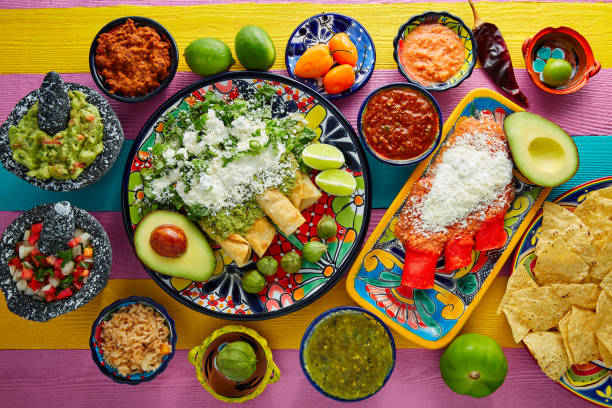 istock Green and red enchiladas with mexican sauces 913650178