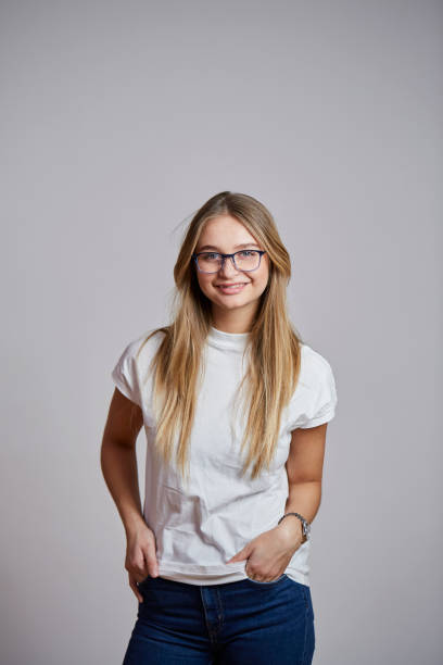 istock Smiling glasses woman 913650212