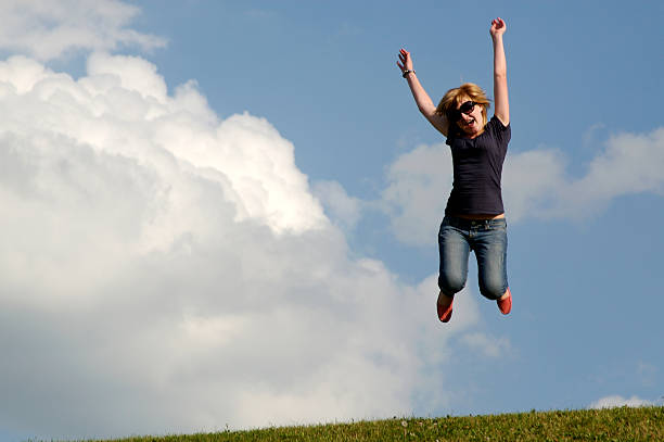 Jumping for Joy stock photo