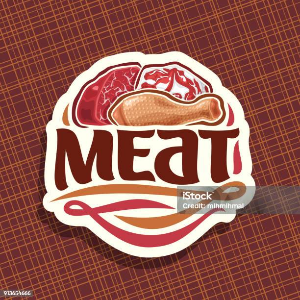 Sign Saying Meat Vector Sign For Meat Stock Illustration - Download Image Now - Badge ...