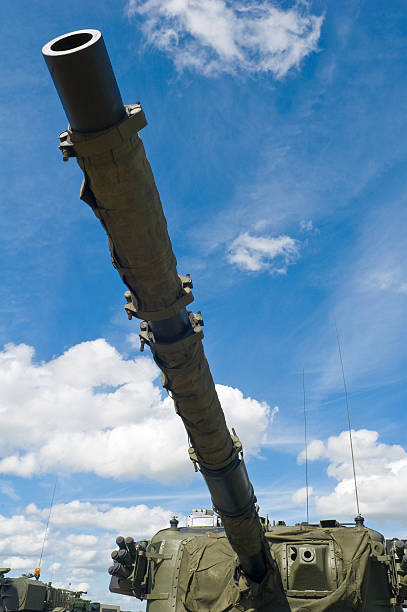 istock Tank turret and gun barrel 91365506