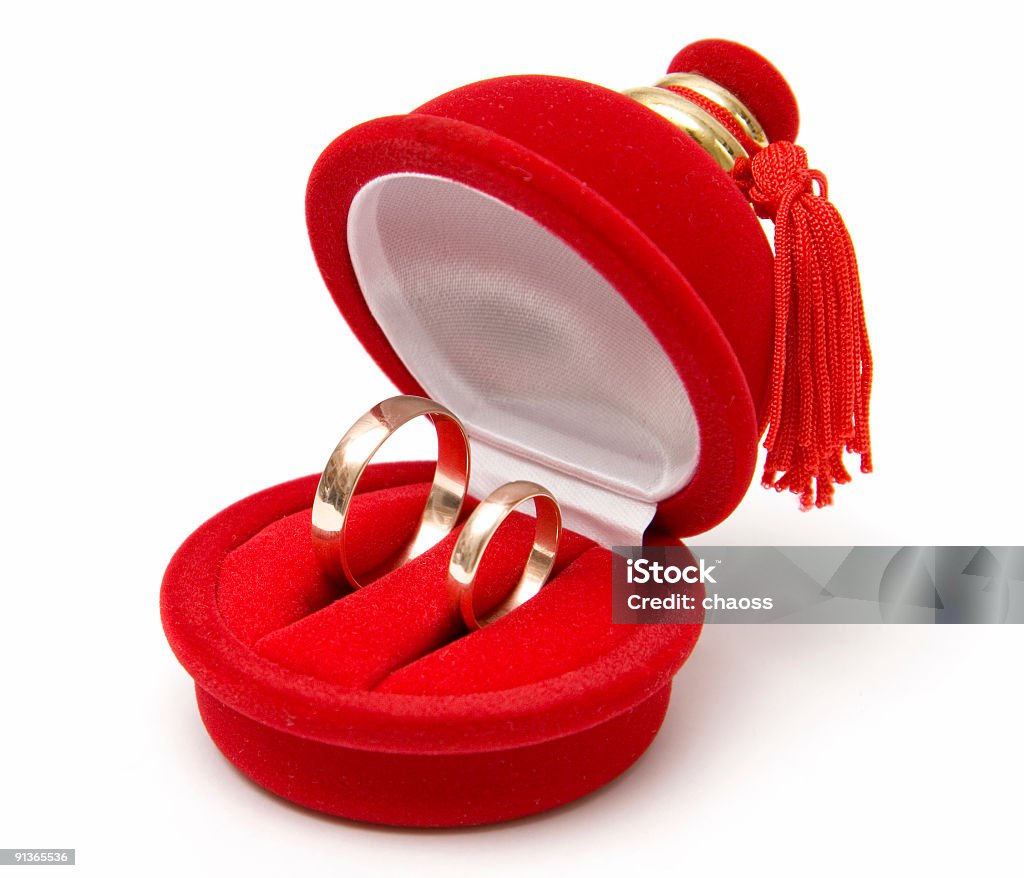 Two wedding rings in box  Box - Container Stock Photo