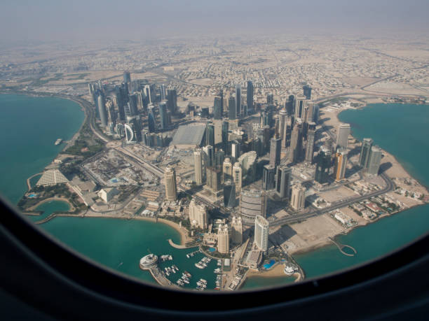 istock Shot from a plane of Doha, Qatar 913660828