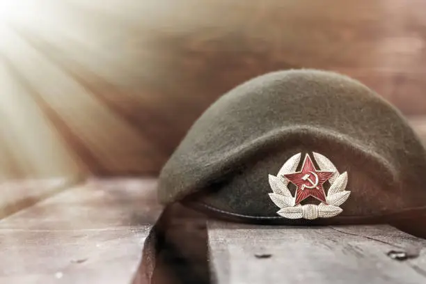 Military beret of the Russian armed forces of a special purpose. Russian special troops. February 23