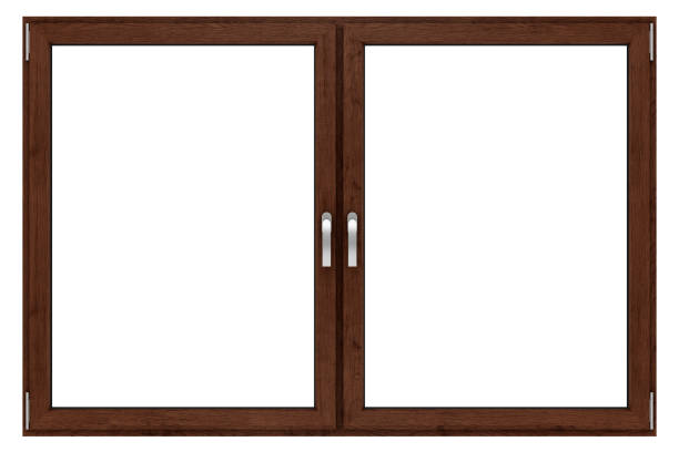 istock brown wooden window isolated on white background 913661240